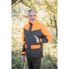 T628 - Veste bicolore orange/verte