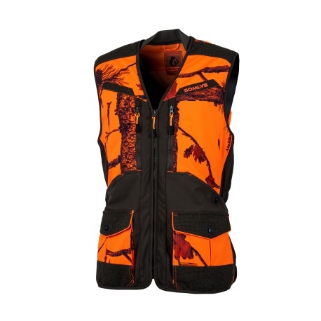 218 - Chaleco softshell camuflaje naranja verde