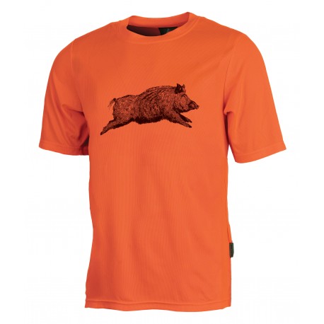 T009L - Tee shirt Sanglier Orange femme