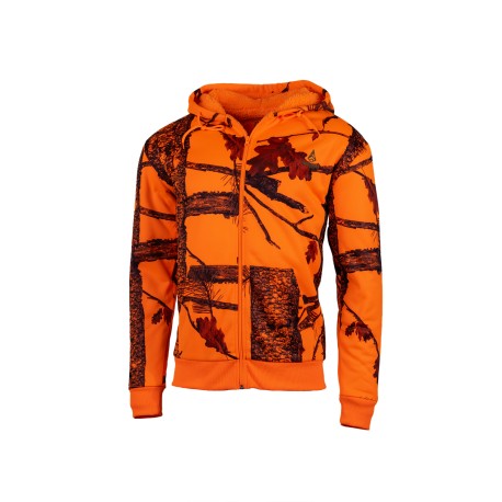 T105K - Sweat à capuche orange camouflage