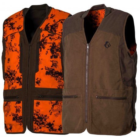 611N - Gilet reversible camo orange/marron