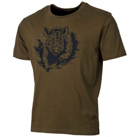 T010WK - T-SHIRT KAKI SANGLIER ENFANT