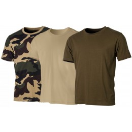 T012K - LOT TEE SHIRT ENFANT BEIGE/KAKI/FOREST