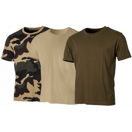 T012K - LOT TEE SHIRT ENFANT BEIGE/KAKI/FOREST