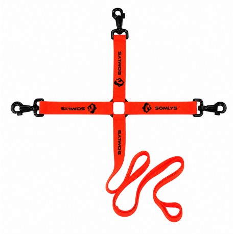 LACO3 - Laisse accouples orange 3 chiens 1.50M