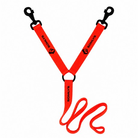 LACO2 - Laisse accouples orange 2 chiens 1.50M