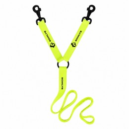 LACJ2 - Laisse accouples jaune 2 chiens 1.50M