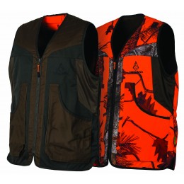 T610NK - Gilet enfant reversible camouflage orange Fire/vert