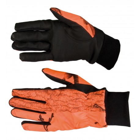 814 - gants softshell camouflage orange